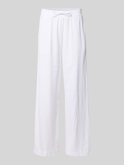 Productfoto, witte Wide Leg Pants uit linnenmix met elastische tailleband, model 'Lava' van FREE/QUENT, loose fit, damesmode