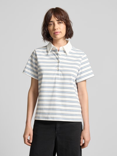 My Essential Wardrobe Poloshirt mit kurzer Knopfleiste Modell 'Asla' Hellblau 4