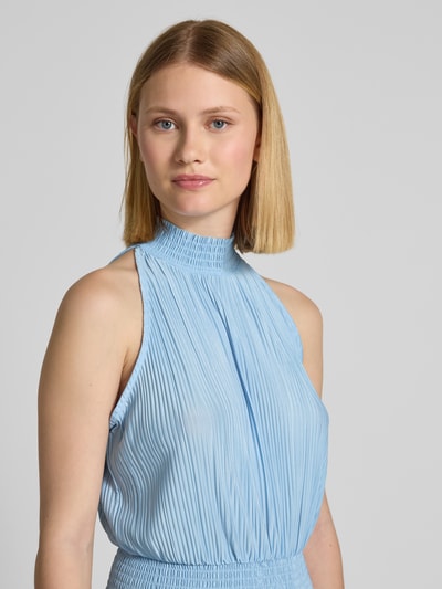 Samsøe Samsøe Midikleid mit Stehkragen und elastischem Taillenband Modell 'UMA' Hellblau 3