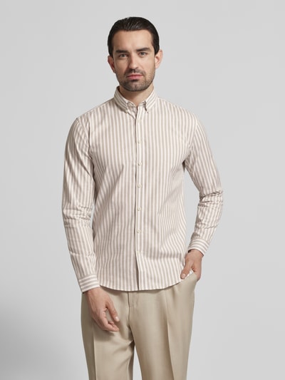 Lindbergh Relaxed Fit Freizeithemd mit Button-Down-Kragen Sand 4
