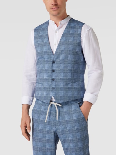 MCNEAL Slim fit gilet met ruitmotief Marineblauw - 4