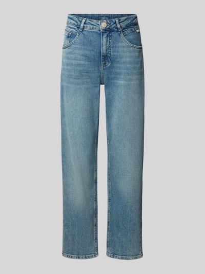 Produktfoto, blaue Straight Fit Jeans aus Baumwoll-Mix Modell 'Minah' von OPUS, dezente Waschung, Damen Slim Fit Jeans