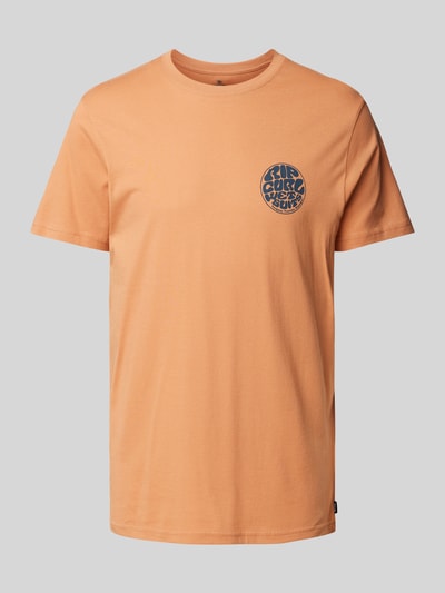 Rip Curl T-shirt met labelprint, model 'WETSUIT' Oranje - 2