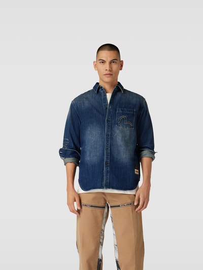 Evisu Jeanshemd mit Brusttasche Jeansblau 4