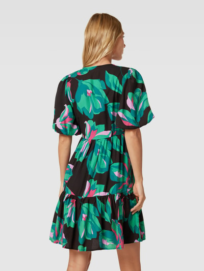 YAS Knielange jurk met all-over print, model 'SAGGA' Zwart - 5