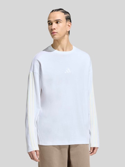 adidas Sportswear Loose Fit Langarmshirt aus reiner Baumwolle Weiss 3