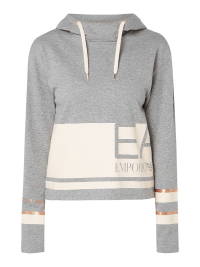 EA7 Emporio Armani Hoodie mit Logo-Prints Mittelgrau 2