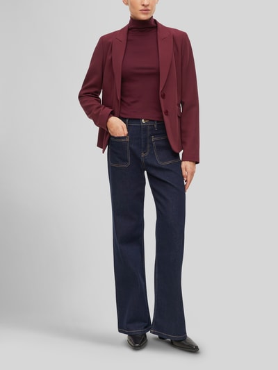 s.Oliver BLACK LABEL Shirt met lange mouwen van wol met col Bordeaux - 1