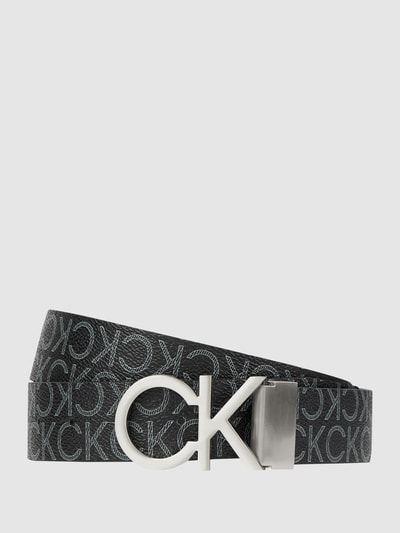 CK Calvin Klein Pasek dwustronny ze wzorem z logo  Czarny 1