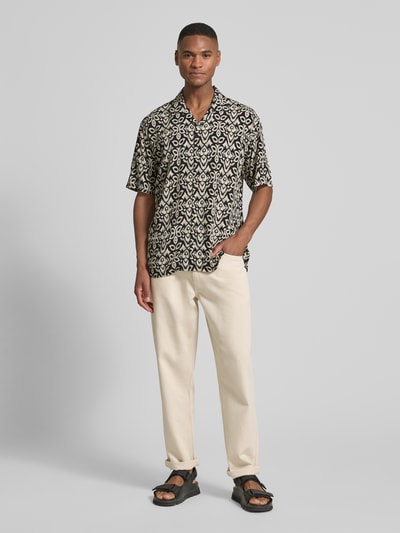 MCNEAL Regular Fit Freizeithemd aus Viskose mit Reverskragen Black 1