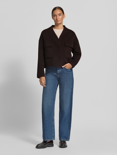 Rich & Royal Blouson van wol met klepzakken Chocoladebruin - 1