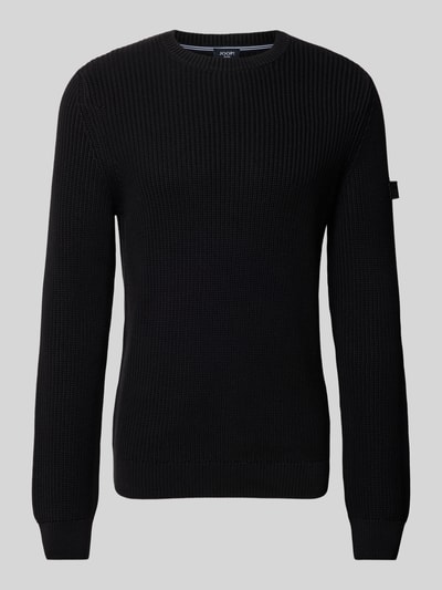 JOOP! Jeans Strickpullover mit Rundhalsausschnitt Modell 'Haro' Black 2