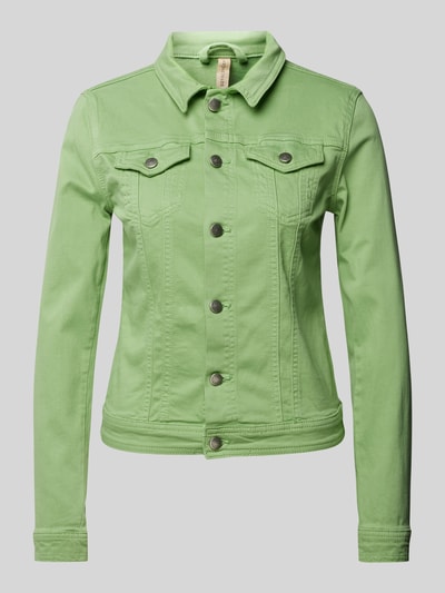 Soyaconcept Kurtka jeansowa z kieszeniami z patką na piersi model ‘Erna’ Zielony 2
