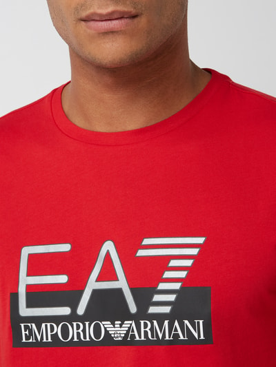 EA7 Emporio Armani T-shirt met logoprint Rood - 3