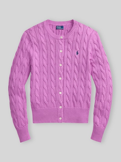 Polo Ralph Lauren Slim Fit Strickjacke aus reiner Baumwolle Pink 2