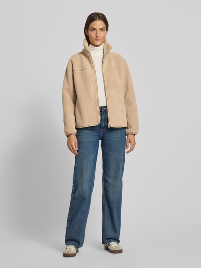 Tommy Hilfiger Regular fit jack van teddybont met opstaande kraag Camel - 1