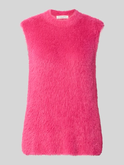 Produktfoto, Regular Fit Top in Strick-Optik von Christian Berg Woman, leuchtend pink, ärmellos, strukturierte Oberfläche, Rundhalsausschnitt