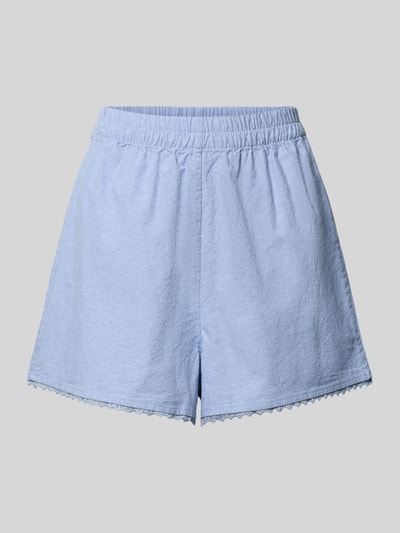 Produktfoto, Regular Fit Shorts mit Spitzenbesatz Modell 'Feoly' von American Vintage, czysta bawełna, krój regular fit, elastyczny pas, szerokość w rozmiarze S: 31 cm, jasnoniebieski kolor, gładka faktura