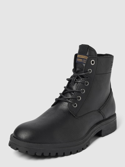 Jack & Jones Boots met labeldetail, model 'BERNIE' Zwart - 1