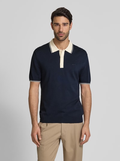 Gant Slim Fit Poloshirt mit Label-Stitching Marine 4