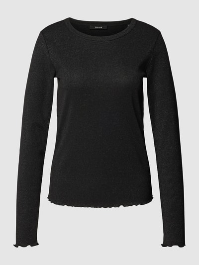 OPUS Longsleeve mit Viskose-Anteil und Effektgarn Black 2