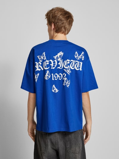 REVIEW Oversized T-Shirt mit Label-Print Royal 5