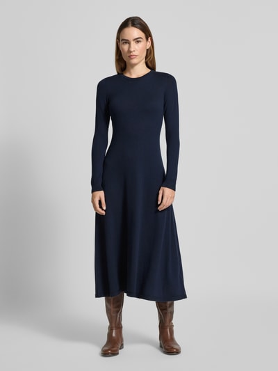 Lauren Ralph Lauren Midi-jurk van wol met ronde hals, model 'VORLEY' Marineblauw - 4