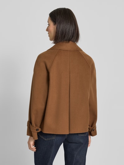 Max Mara Studio Regular Fit Wolljacke aus Schurwoll-Seiden-Mix mit Kaschmir-Anteil Modell 'NUPAR'  Cognac 5