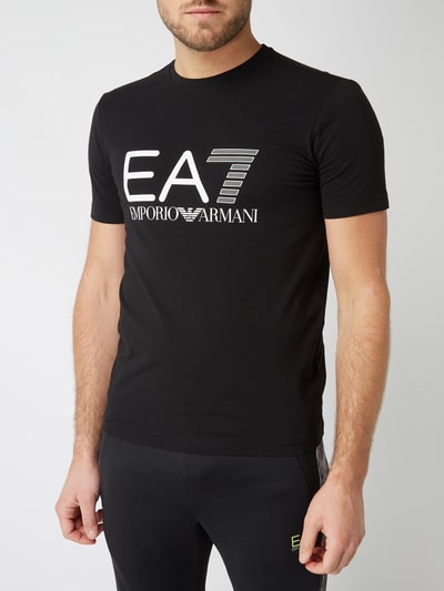 EA7 Emporio Armani T-Shirt mit gummiertem Logo-Print Black 4