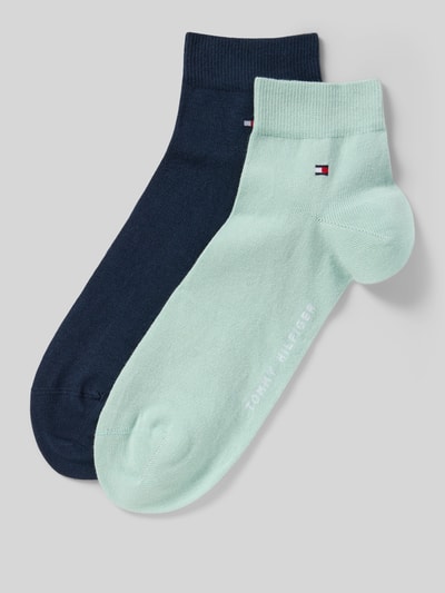 Produktfoto, Socken aus Baumwoll-Mix im 2er-Pack von Tommy Hilfiger, jednokolorowy, nadruk z logo, wzmocniona pięta, elastyczny ściągacz, drobny splot, mieszanka bawełny, zestaw 2 szt.