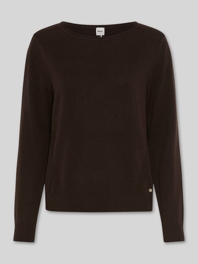 Brax sweter krój regular fit z mieszanki żywej wełny i kaszmiru model 'Lisa' Ciemnobrązowy 2
