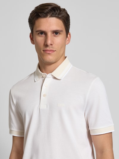 BOSS Regular Fit Poloshirt aus reiner Baumwolle Offwhite 3