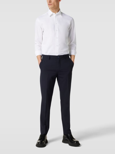 SELECTED HOMME Slim Fit Business-Hemd mit Strukturmuster Modell 'SLIMNATHAN' Weiss 1