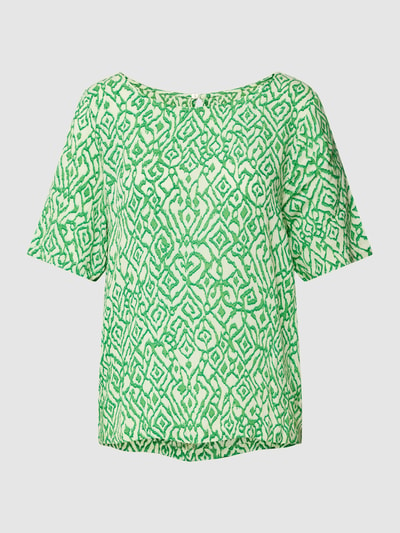 ICHI Blouseshirt van viscose met all-over motief, model 'Marrakech' Groen - 2