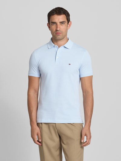 Tommy Hilfiger Slim Fit Poloshirt aus Baumwoll-Elasthan-Mix Hellblau 4