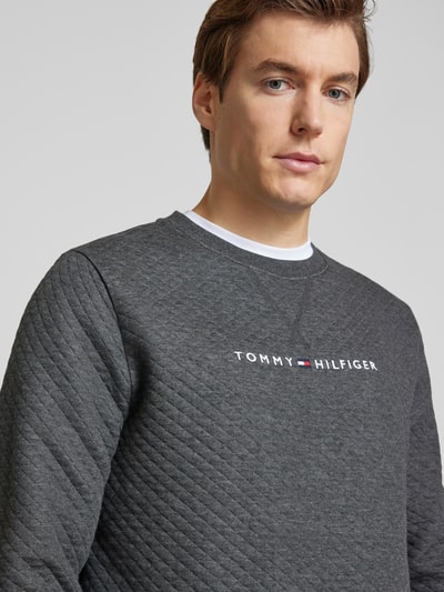 Tommy Hilfiger Sweatshirt mit Label-Stitching Anthrazit 3