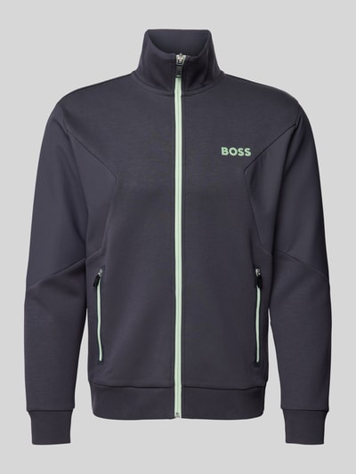 BOSS Green Bluza rozpinana ze stójką model ‘Skaz’ Antracytowy 2