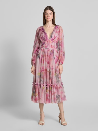 LACE & BEADS Cocktailjurk met V-hals Roze - 4