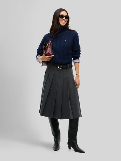 Tommy Hilfiger Regular Fit Midi-Rock aus Baumwoll-Mix Dunkelgrau 1