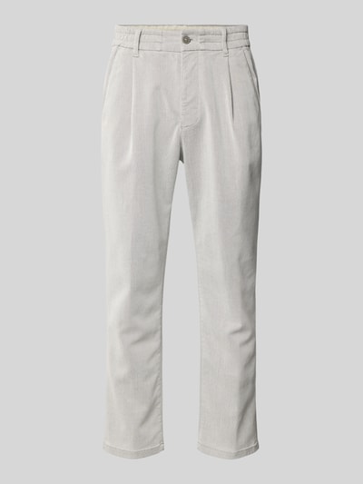 Drykorn Regular fit broek met bandplooien, model 'CHASY' Offwhite - 1