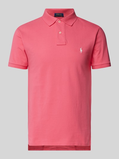 Polo Ralph Lauren Slim Fit Poloshirt mit Label-Stitching Pink 2