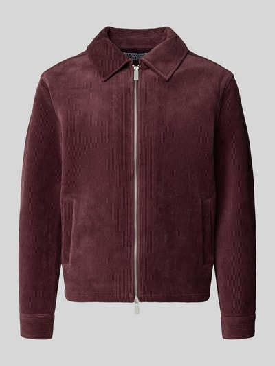Jake*s Studio Men Regular Fit Hemdjacke aus Baumwoll-Mix mit Zweiwege-Reißverschluss Bordeaux 1