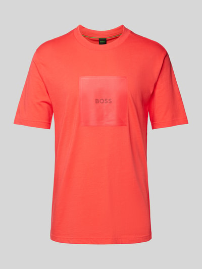 BOSS Green T-shirt z nadrukiem z logo Fuksjowy 2