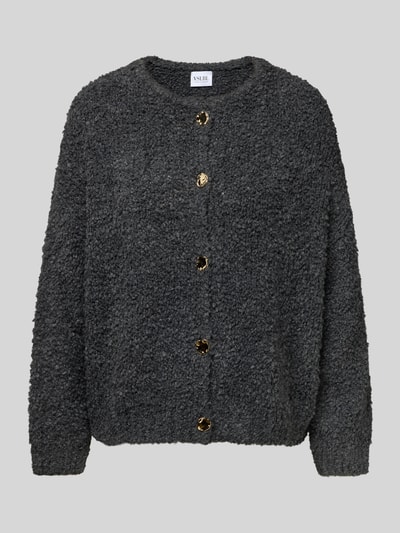 VILLA SOPHIE Loose fit gebreid jack met wol Antraciet - 2