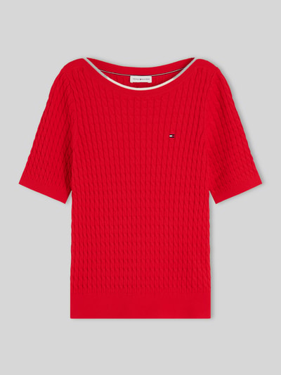 Tommy Hilfiger regular fit pullover van puur katoen met korte mouwen Rood - 2