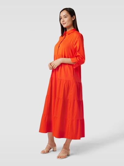 Milano Italy Hemdblusenkleid im Stufen-Look Orange 1