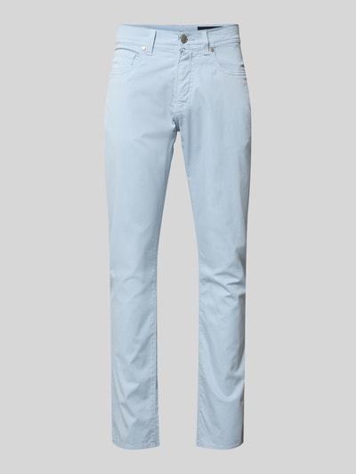 Produktfoto, Regular Fit Hose mit Eingrifftaschen Modell 'Lyon' von Pierre Cardin, jasnoniebieska, bawełna z elastanem, krój regular fit, Szerokość w rozmiarze 32/32: 43 cm, długość nogawki wewnętrznej: 79 cm
