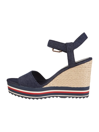 Tommy Hilfiger Wedges aus Canvas in Denimoptik Dunkelblau 3