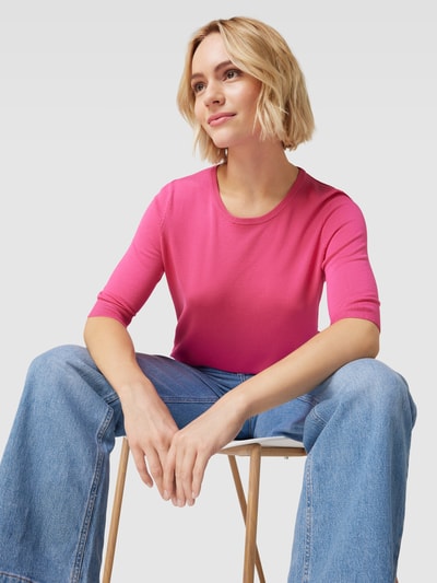 Christian Berg Woman Strickpullover aus Viskose-Mix mit Rundhalsausschnitt Pink 3