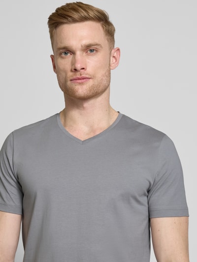 Christian Berg Men T-shirt met V-hals Steengrijs - 3